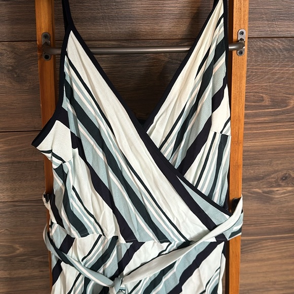 NWT Ann Taylor Loft Striped Maxi Wrap Dress - Picture 2 of 6